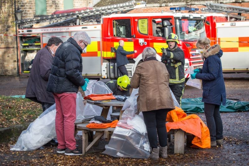 Other image for Rescue crews prepare for chemical spillage incident